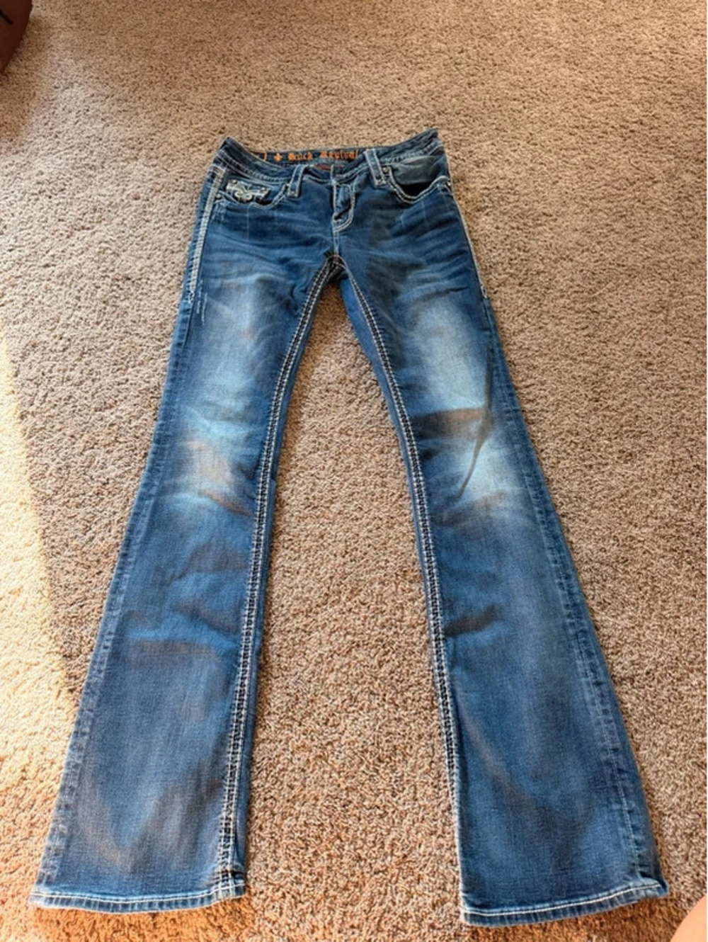 Rock Revival Women's Blue Denim Jeans Boot cut size 29